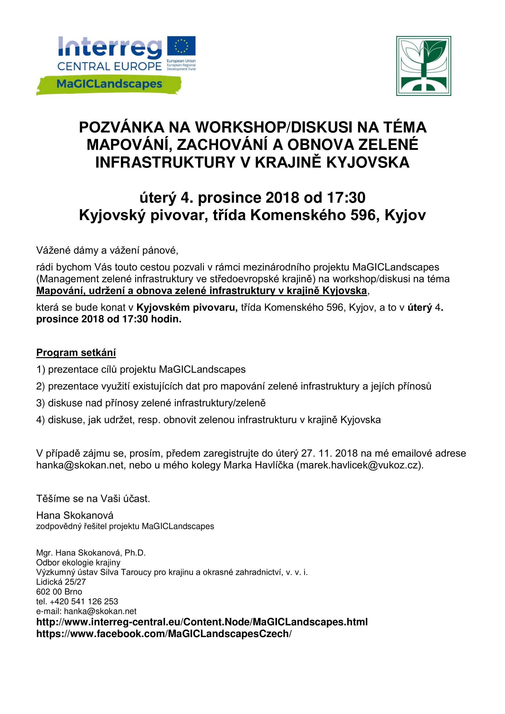 Mapování, zachování a obnova zelené infrastruktury v krajině Kyjovska